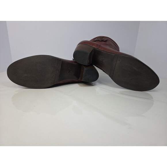 Mephisto Congac Brown Ankle Boots Sz 9 Leather Classic Side Zip Low Heel Buckle - Picture 9 of 12